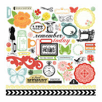 Echo Park - For the Record 2 Collection - Tailored - 12 x 12 Cardstock Stickers - Elements