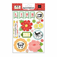 Echo Park - For the Record 2 Collection - Tailored - Layered Chipboard Stickers