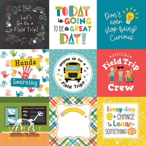 Echo Park - Field Trip Collection - 12 X 12 Double Sided Paper - 4 X 4 Journaling Cards Echo Park - Field Trip Collection - 12 X 12 Double Sided Paper - 4 X 4 Journaling Cards