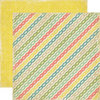 Echo Park - For The Record Collection - 12 x 12 Double Sided Paper - Lace Stripes