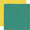 Echo Park - For The Record Collection - 12 x 12 Double Sided Paper - Teal and Yellow