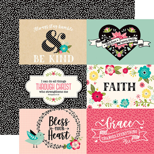 Echo Park - Forward With Faith Collection - 12 x 12 Double Sided Paper - 6 x 4 Journaling Cards