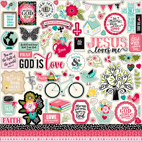 Echo Park - Forward With Faith Collection - 12 x 12 Cardstock Stickers - Elements