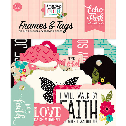 Echo Park - Forward With Faith Collection - Ephemera - Frames and Tags