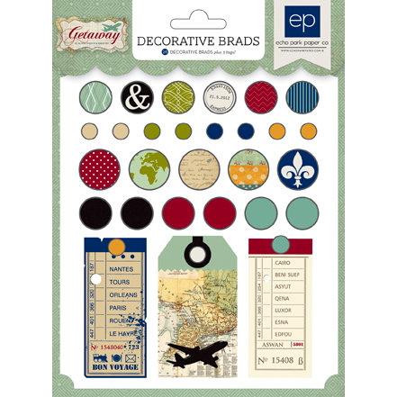 Echo Park - Getaway Collection - Decorative Brads