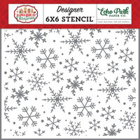 Echo Park - A Gingerbread Christmas Collection - 6 x 6 Stencil - Magical Snowflakes
