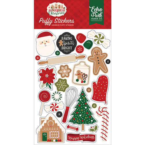 Echo Park - A Gingerbread Christmas Collection - Puffy Stickers