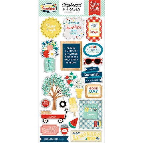 Echo Park - Good Day Sunshine Collection - Chipboard Stickers - Phrases