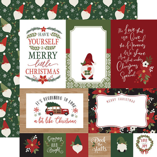 Echo Park - Gnome For Christmas Collection - 12 x 12 Double Sided Paper - 4 x 6 Journaling Cards