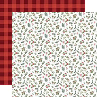 Echo Park - Gnome For Christmas Collection - 12 x 12 Double Sided Paper - Mistletoe and Holly