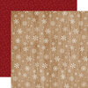 Echo Park - Gnome For Christmas Collection - 12 x 12 Double Sided Paper - Woodgrain Snowflakes