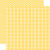 Echo Park - Dots and Stripes Gingham Collection - Spring - 12 x 12 Double Sided Paper - Banana Cream Gingham