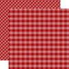 Echo Park - Dots and Stripes Gingham Collection - Autumn - 12 x 12 Double Sided Paper - Red Gingham