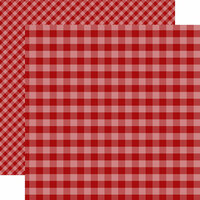 Echo Park - Dots and Stripes Gingham Collection - Autumn - 12 x 12 Double Sided Paper - Red Gingham
