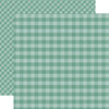 Echo Park - Dots and Stripes Gingham Collection - Autumn - 12 x 12 Double Sided Paper - Teal Gingham