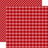 Echo Park - Dots and Stripes Gingham Collection - Christmas - 12 x 12 Double Sided Paper - Dark Red Gingham