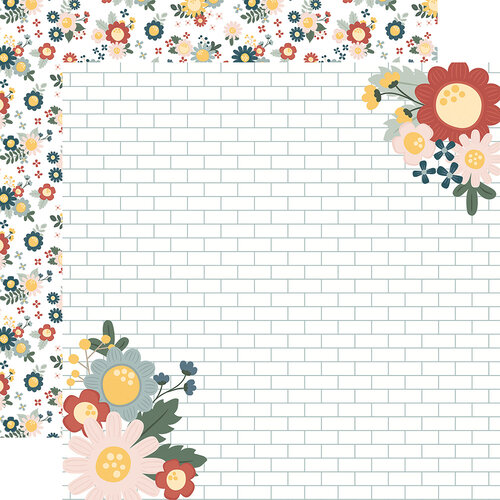 Echo Park - Good To Be Home Collection - 12 x 12 Double Sided Paper - Backsplash Bouquets