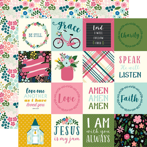 Echo Park - Have Faith Collection - 12 x 12 Double Sided Paper - 2 x 2 Journaling Cards