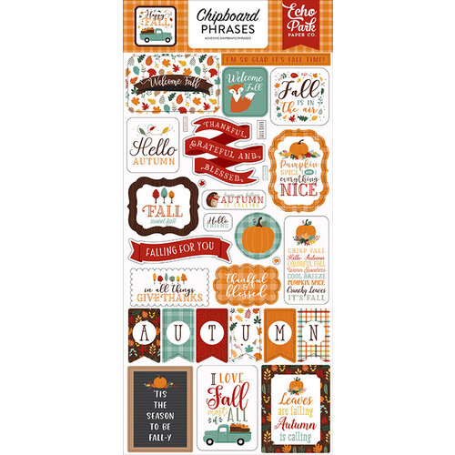 Echo Park - Happy Fall Collection - Chipboard Stickers - Phrases