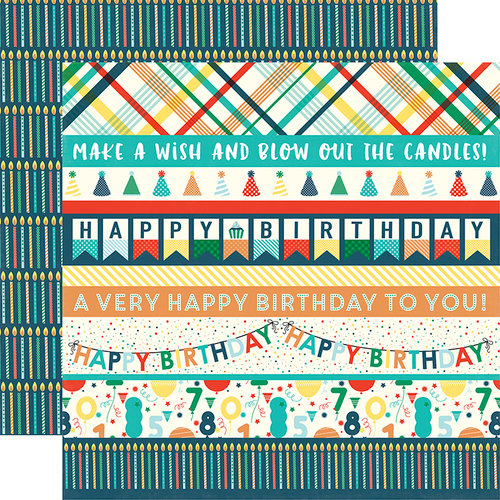 Echo Park - Happy Birthday Boy Collection - 12 x 12 Double Sided Paper - Border Strips