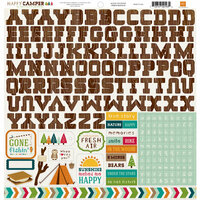 Echo Park - Happy Camper Collection - 12 x 12 Cardstock Stickers - Alphabet