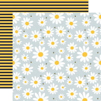 Echo Park - Happy As Can Bee Collection - 12 x 12 Double Sided Paper - Lovely Bee Daisies