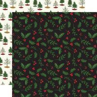 Echo Park - Christmas - Here Comes Santa Claus Collection - 12 x 12 Double Sided Paper - Holly Berries