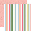 Echo Park - Here Comes The Sun Collection - 12 x 12 Double Sided Paper - Summer Day Stripe