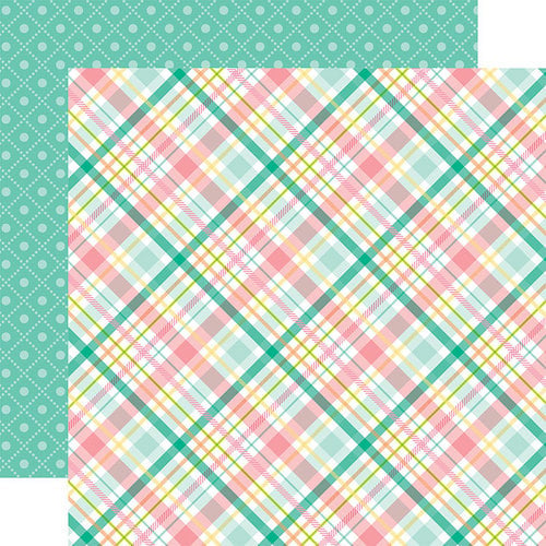 Echo Park - Hello Easter Collection - 12 x 12 Double Sided Paper - Spring Plaid