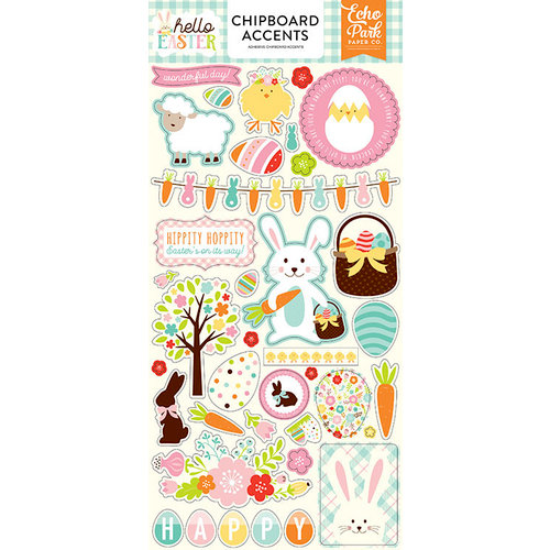 Echo Park - Hello Easter Collection - Chipboard Stickers - Accents
