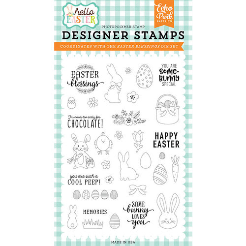 Echo Park - Hello Easter Collection - Clear Photopolymer Stamps - Easter Blessings