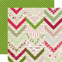 Echo Park - Home for the Holidays Collection - Christmas - 12 x 12 Double Sided Paper - Festive Chevron