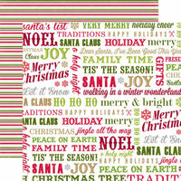 Echo Park - Home for the Holidays Collection - Christmas - 12 x 12 Double Sided Paper - Fa La La La La Words