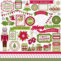 Echo Park - Home for the Holidays Collection - Christmas - 12 x 12 Cardstock Stickers - Element Stickers