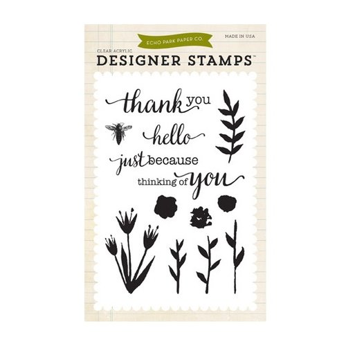 Echo Park - Homegrown Collection - Clear Acrylic Stamps - Watercolors Flowers