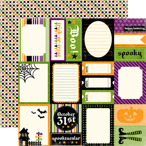 Echo Park - Happy Halloween Collection - 12 x 12 Double Sided Paper - Scary Story Cards, CLEARANCE