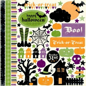 Echo Park - Happy Halloween Collection - 12 x 12 Cardstock Stickers - Elements, CLEARANCE