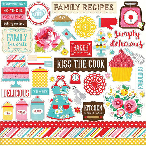 Echo Park - Happiness is Homemade Collection - 12 x 12 Cardstock Stickers - Elements