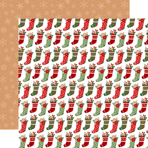 Echo Park - Have A Holly Jolly Christmas Collection - 12 x 12 Double Sided Paper - Cookie Stockings