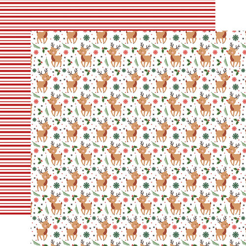 Echo Park - Have A Holly Jolly Christmas Collection - 12 x 12 Double Sided Paper - Dashing Deer