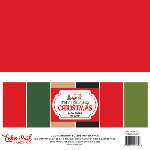 Echo Park - Have A Holly Jolly Christmas Collection - 12 x 12 Paper Pack - Solids