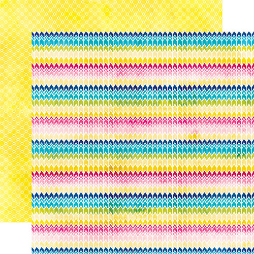 Echo Park - Here and Now Collection - 12 x 12 Double Sided Paper - Rainbow Chevrons