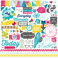 Echo Park - Here and Now Collection - 12 x 12 Cardstock Stickers - Elements