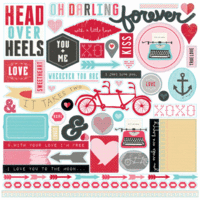 Echo Park - Head Over Heels Collection - 12 x 12 Cardstock Stickers - Elements