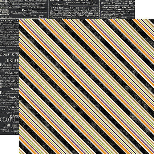 Echo Park - Hocus Pocus Collection - Halloween - 12 x 12 Double Sided Paper - Multi Stripe