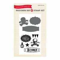 Echo Park - Hocus Pocus Collection - Halloween - Designer Die and Clear Acrylic Stamp Set - October 31st