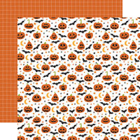 Echo Park - Halloween Party Collection - 12 x 12 Double Sided Paper - Gleaming Gourds