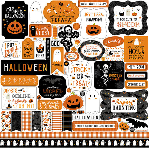 Echo Park - Halloween Party Collection - 12 x 12 Cardstock Stickers - Elements