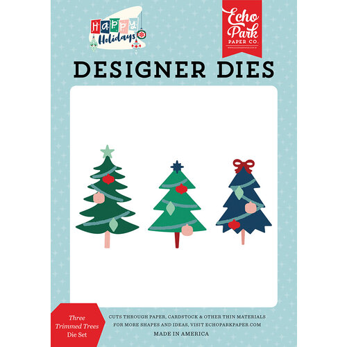 Echo Park - Happy Holidays Collection - Designer Dies - Three Trimmed Trees