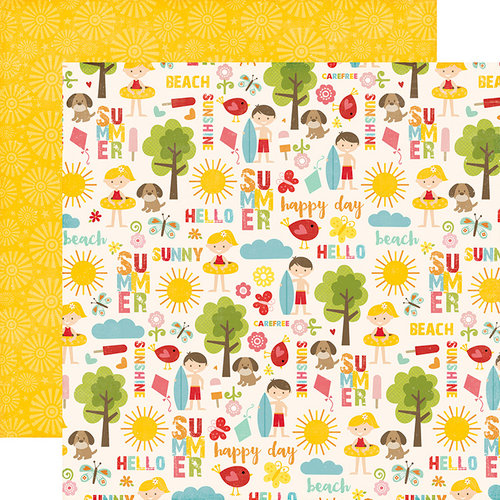 Echo Park - Happy Summer Collection - 12 x 12 Double Sided Paper - Sunny Day